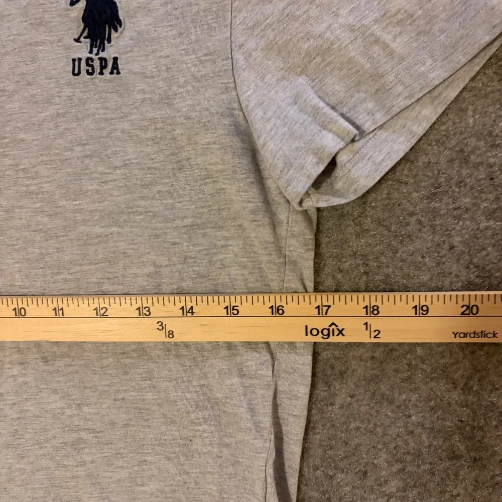 U.S. Polo Assn T-Shirt Kids XL (14-16) Gray V-Neck Big Pony Embroidered Logo - Picture 7 of 8